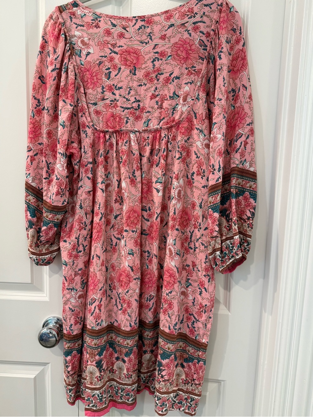 Bluetime Women's Casual Boho Floral Babydoll Dress - Picture 6 of 8
